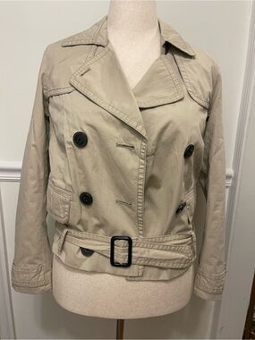 Gap Cropped Trench Jacket – Quilted Lining – Size XS
